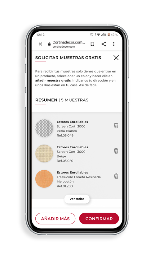 Amostras de solicitação de dispositivos móveis